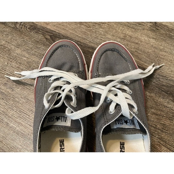 CONVERSE ALLSTAR Boat Style Sneakers Gray Canvas Youth 3 Women’s 5.5 - Picture 7 of 12
